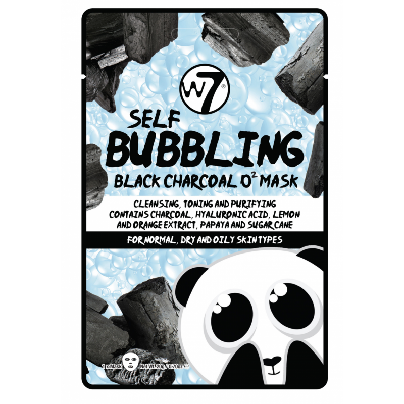 W7 Self Bubbling Black Charcoal O2 Face Mask