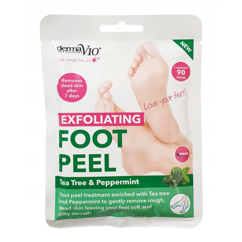 DermaV10 Exfoliating Foot Peel Tea Tree & Peppermint