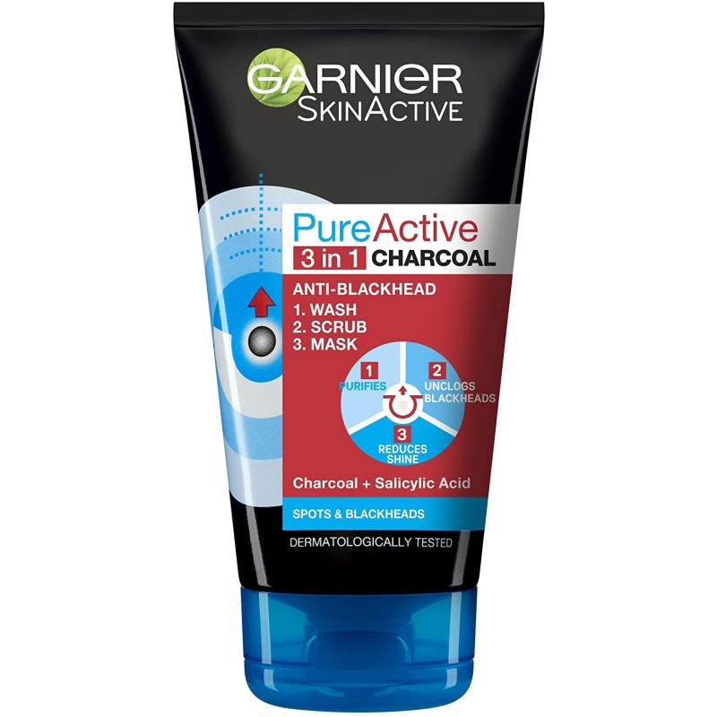 Garnier Pure Active Charcoal 3in1 Face Scrub