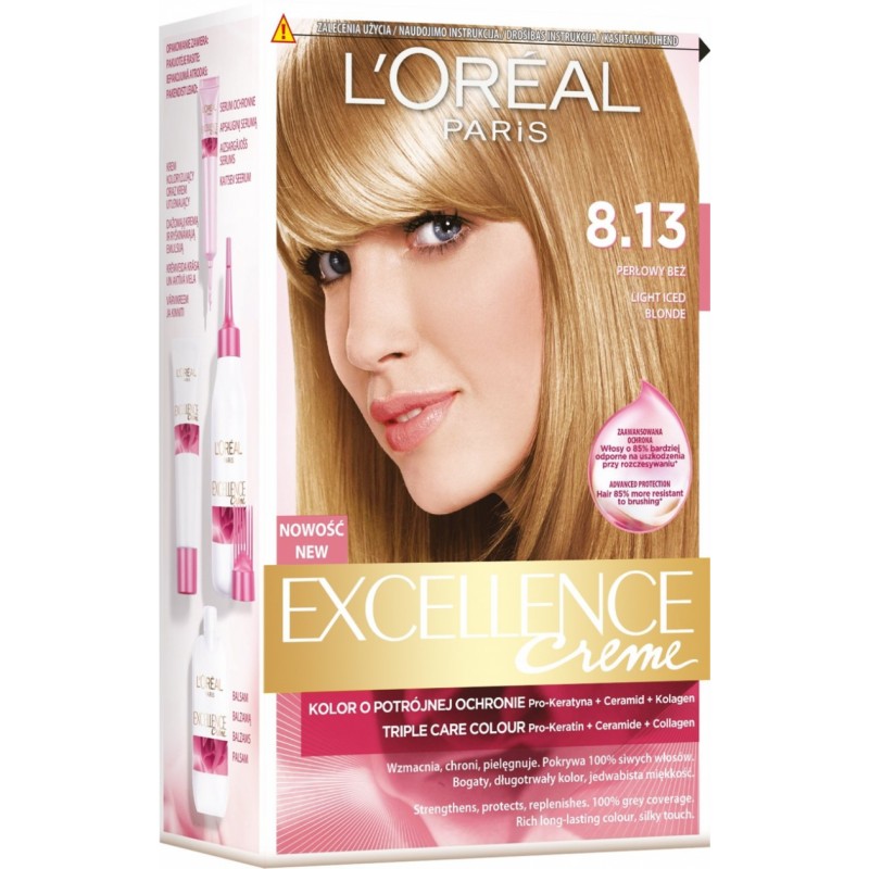 L'Oreal Excellence Creme Hair Color 8.13 Light Iced Blonde