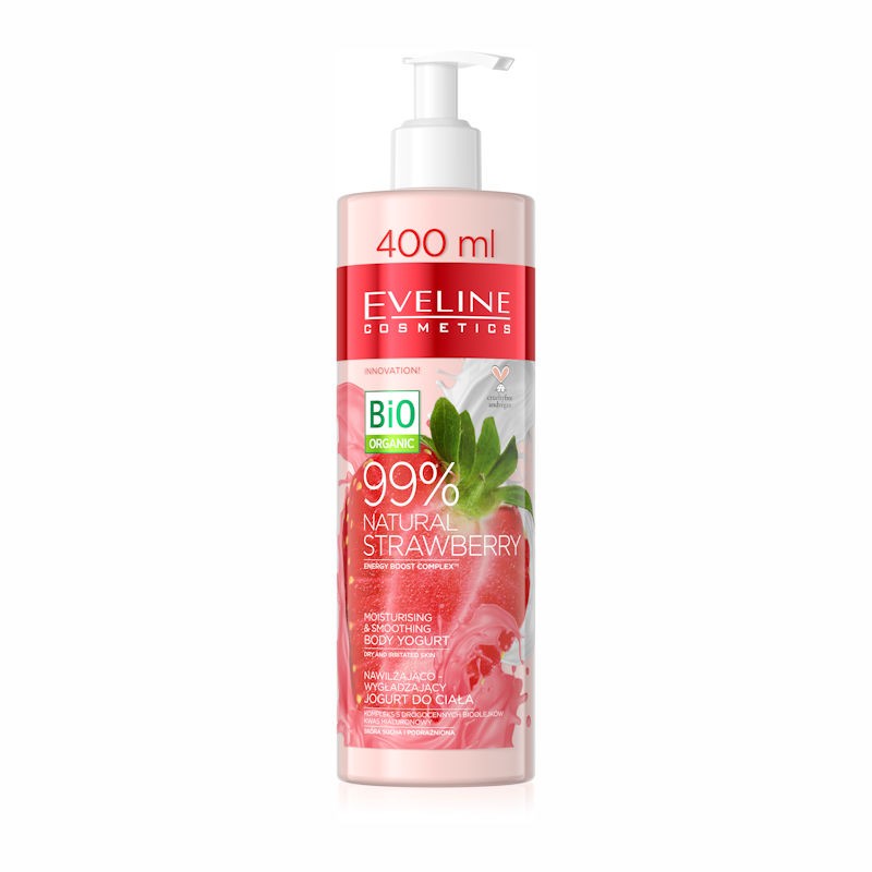 Eveline 99% Natural Strawberry Moisturising & Smoothing Body Yogurt 400 ml