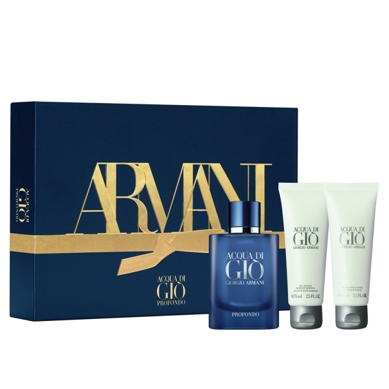 Giorgio Armani Acqua Di Gio Profondo EDP & Shower Gel & Aftershave Balm