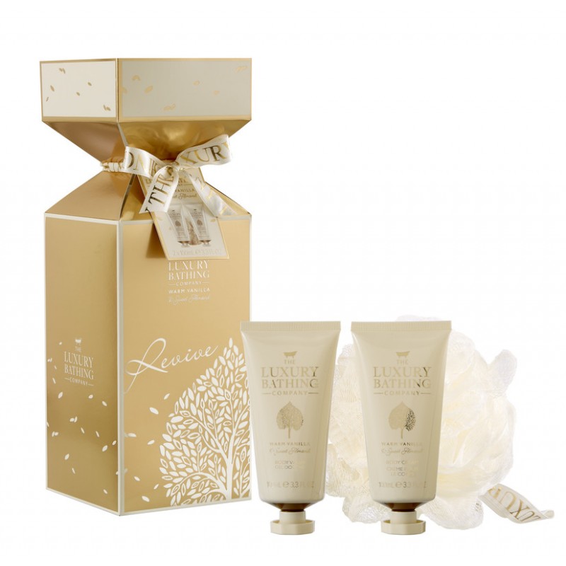 The Luxury Bathing Company Warm Vanilla & Sweet Almond Body Wash & Body Cream Giftset