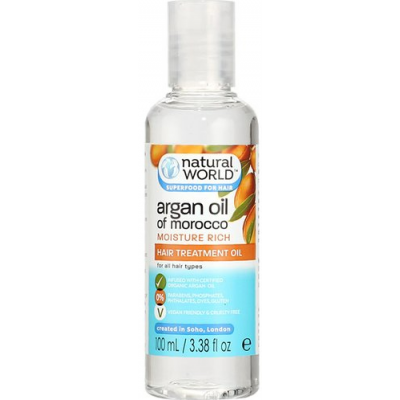 Natural World Moroccan Argan Oil Hair Treatment Oil 100 ml