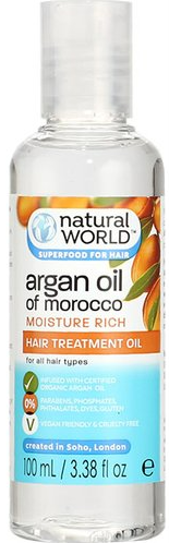 Natural World Moroccan Argan Oil Hair Treatment Oil 100 ml - £4.99