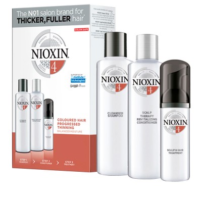 Nioxin Starter Set System 4 For Chemically Treated Noticeably Thinning Hair 300 ml + 300 ml + 100 ml