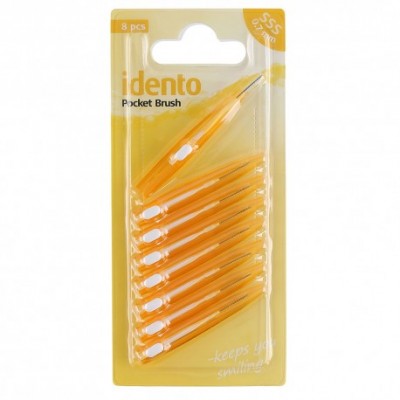 Idento Pocket Brush Yellow 8 stk