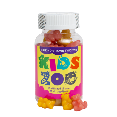 Kids Zoo Kalk + D Tyggedyr 60 st