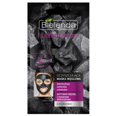 Bielenda Carbo Detox Cleansing Carbon Face Mask Mature Skin 8 g
