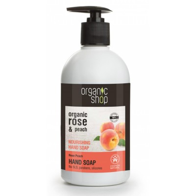 Organic Shop Organic Rose & Peach Nourishing Hand Soap 500 ml