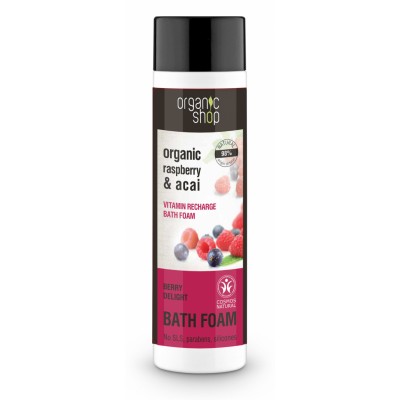 Organic Shop Organic Raspberry & Acai Vitamin Bath Foam 500 ml