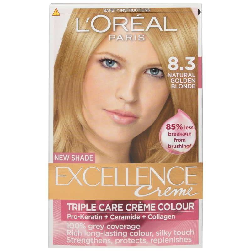 L'Oreal Excellence Creme Hair Color 8.3 Natural Golden Blonde 1 kpl – 8
