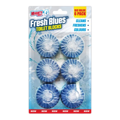 Mighty Burst Fresh Blues Toilet Blocks 6 stk