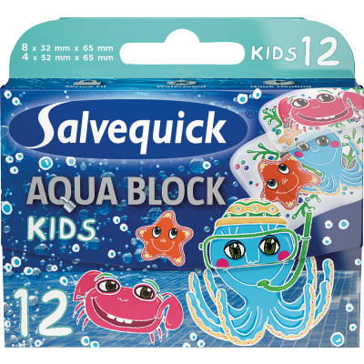 Salvequick Aqua Block Kids 12 stk