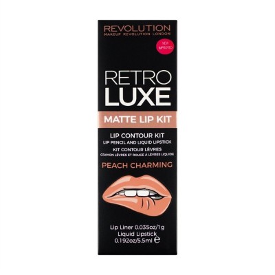 Revolution Makeup Retro Matte Gloss Lip Kit Peach Charming 5,5 ml + 1 stk