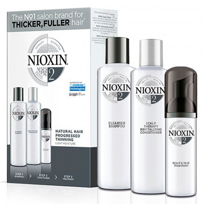 Nioxin Starter Set System 2 For Fine Noticeably Thinning Hair 150 ml + 150 ml + 50 ml