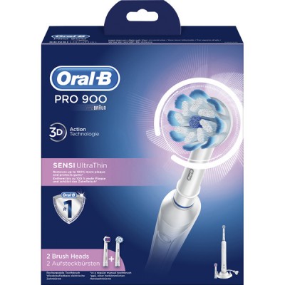 Oral-B Pro 900 Sensi UltraThin Electric Toothbrush Set 1 pcs + 2 pcs