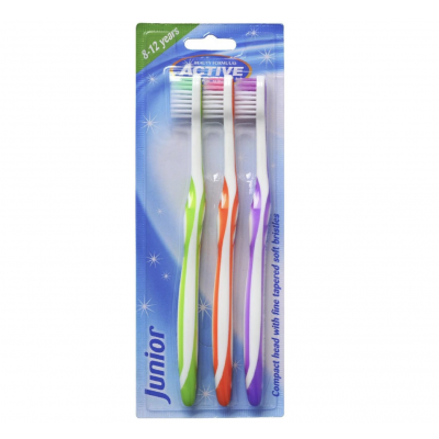 Active Oral Care Junior Toothbrushes 8-12 Years 3 pcs