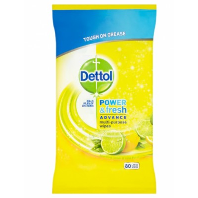 Dettol Power & Fresh Multi-Purpose Wipes Citrus Zest 80 pcs