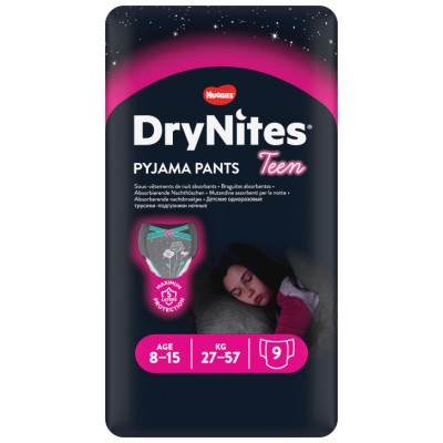 DryNites Girl Pyjama Pants 8-15 Years 9 kpl