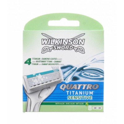 Wilkinson Sword Quattro Titanium Sensitive Barberblad 8 stk