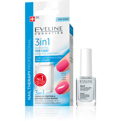 Eveline Nail Therapy 3in1 Fast Drying Top Coat 12 ml