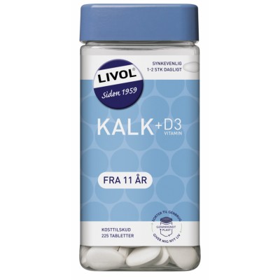 Livol Mono Kalk + D3 vitamine 225 st