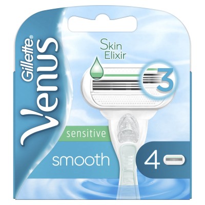 Gillette Venus Smooth Sensitive Skin Elixir vaihtoterät 4 kpl