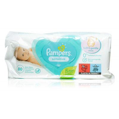 Pampers Sensitive Baby Wipes Fragrance Free 52 stk