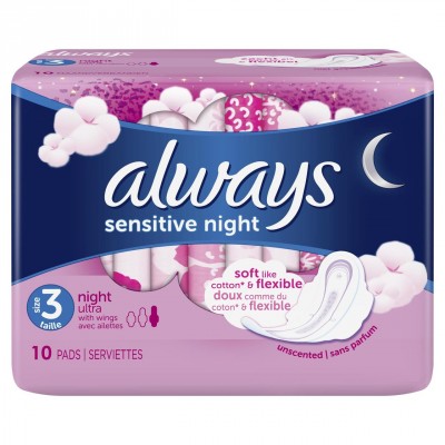 Always Sensitive Ultra Night with Wings 10 stk