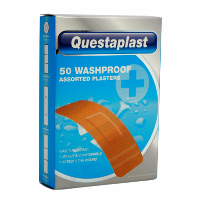 Questaplast Assorted Washproof Plasters 50 kpl