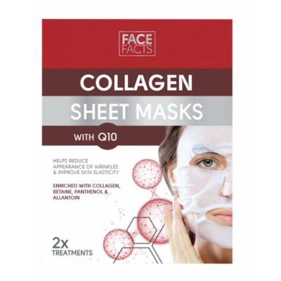 Face Facts Collagen Q10 Sheet Masks 2 pcs
