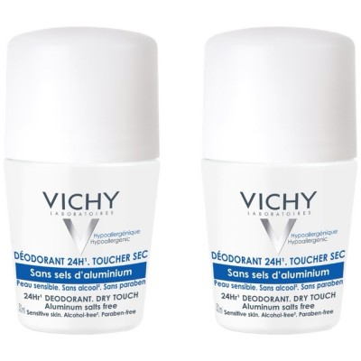 Vichy 24HR Aluminium Salt Free Dry Touch Deo Roll On Duo 2 x 50 ml