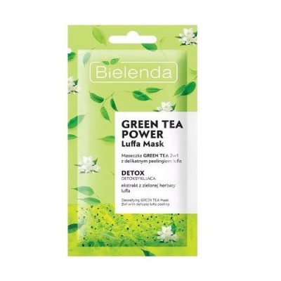 Bielenda Green Tea Power Luffa Face Mask 2in1 Scrub Detoxifying 8 g