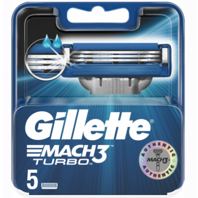 Gillette Mach3 Turbo partaterät 5 kpl