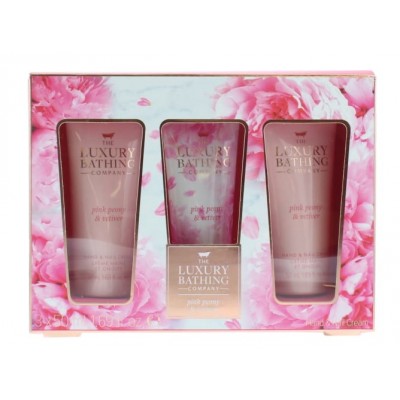 The Luxury Bathing Company Pamper Me Pink Peony & Vetiver Hand & Nail Cream 3 x 50 ml