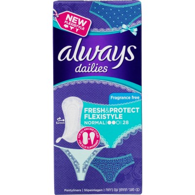 Always Dailies Fresh & Protect Flexistyle Pantyliners Normal 28 pcs