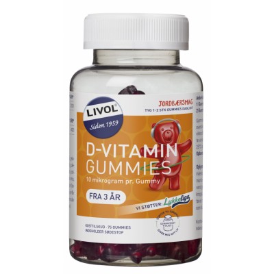 Livol Vitamine D Gummies Kinderen Aardbei 75 st