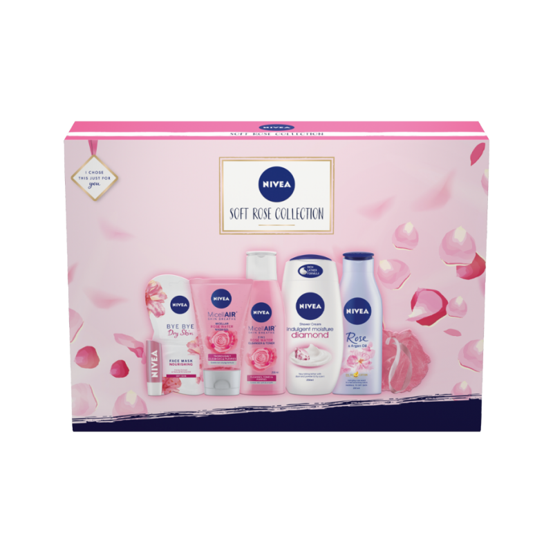 Nivea Soft Skin Treat Rose Gift Set 150 ml + 2 x 200 ml + 250 ml + 2 x