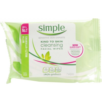 Simple Kind To Skin Cleansing Facial Wipes Mini Pack 7 pcs