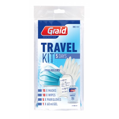 Graid Hygiëne Travel Kit 5 Dagen 15 st + 10 st + 5 paar + 60 ml