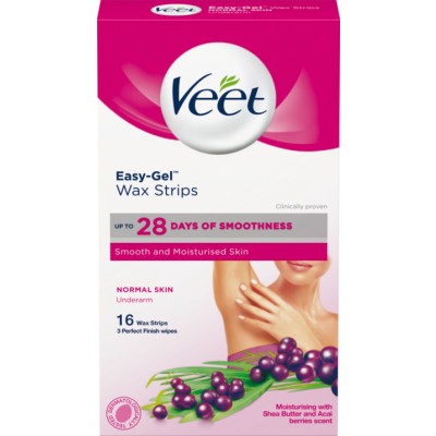 Veet Easy-Gel Wax Strips Underarm Normal Skin 16 pcs