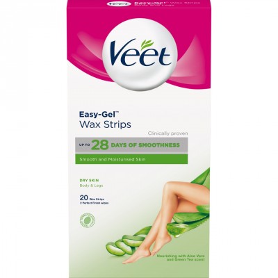 Veet Easy-Gel Wax Strips Dry Skin 20 kpl