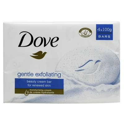 Dove Beauty Cream Soap Bars Gentle Exfoliating 4 x 100 g