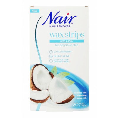 Nair Coconut Wax Strips Legs & Body 20 kpl