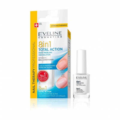 Eveline Nail Therapy 8in1 Total Action Nail Conditioner With Formaldehyde 12 ml