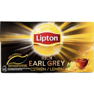 Lipton Black Tea Rich Earl Grey Lemon 25 stk