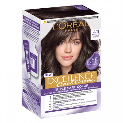 L'Oreal Excellence Creme Hair Color 4.11 Ultra Ash Brown 1 kpl