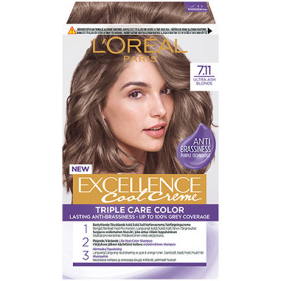 L'Oreal Excellence Creme Hair Color 7.11 Ultra Ash Blonde 1 stk