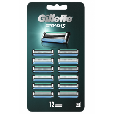 Gillette Mach3 Vertical Razor Blade Refills 12 stk